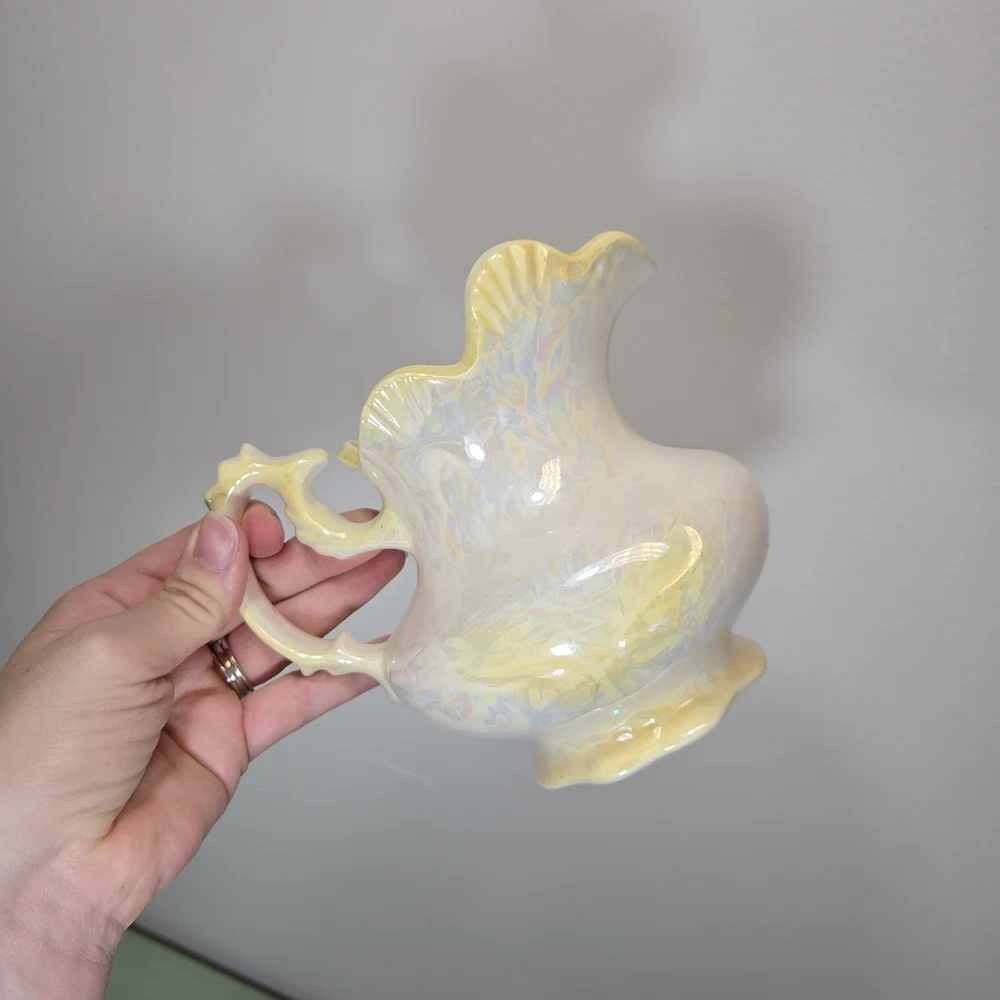 Arnel's Ritzy Yellow Irredescent Pitcher Vase